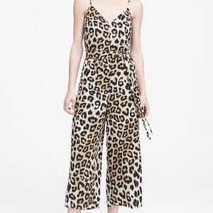 Banana Republic Leopard Print Wide Leg Jumpsuit